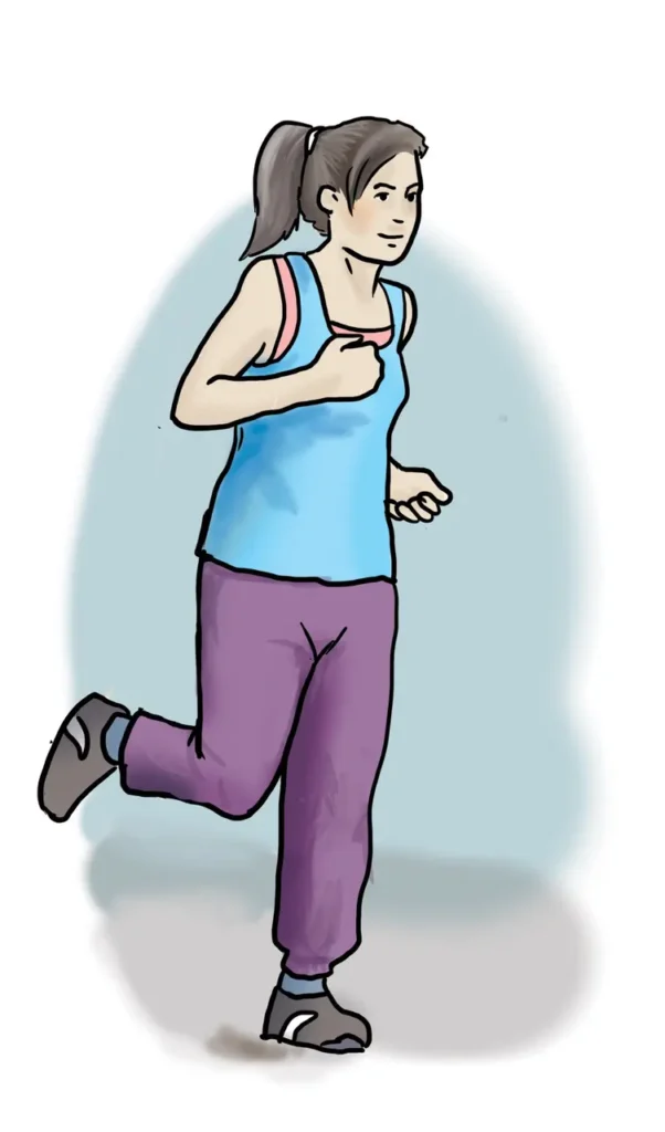 Eine Frau joggt.