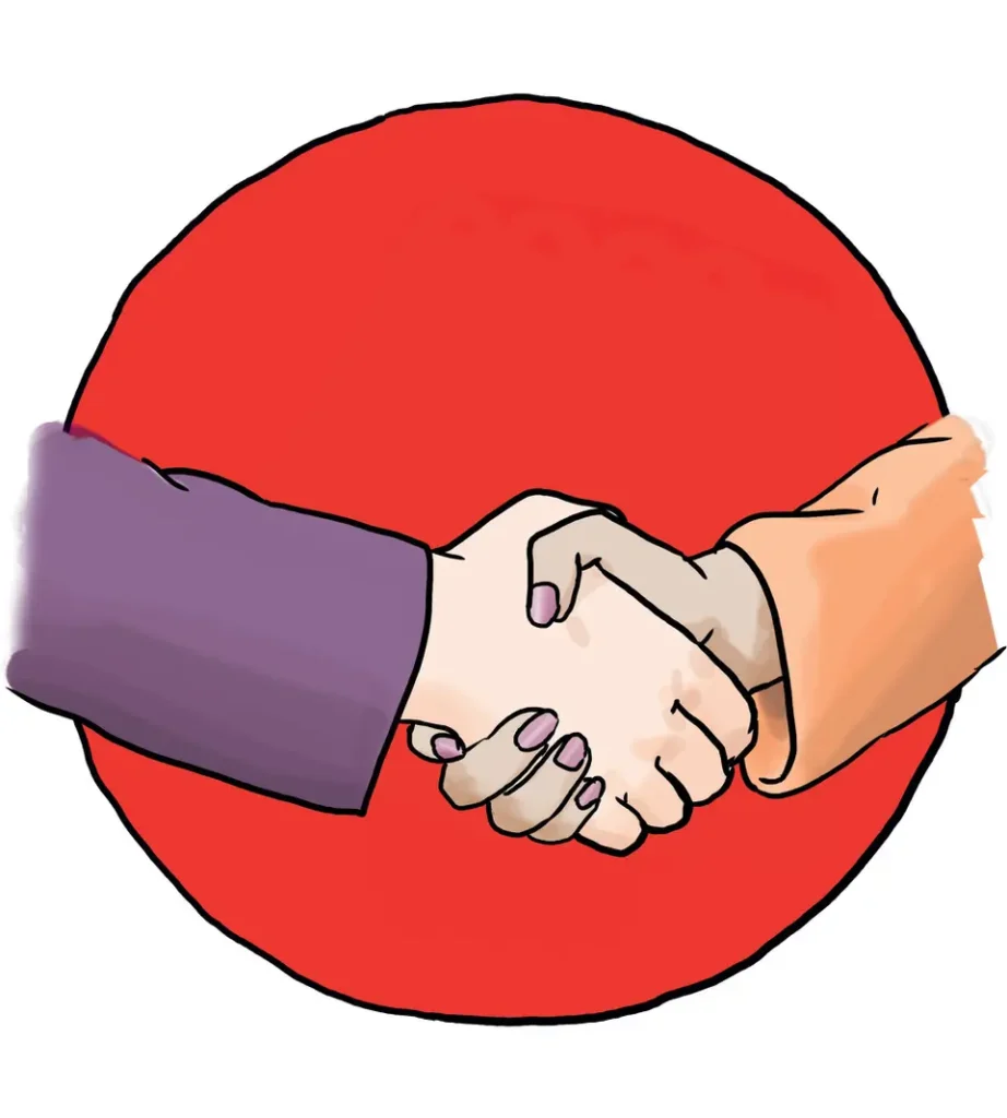 Ein Handschlag.
