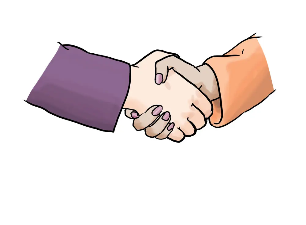 Ein Handschlag.